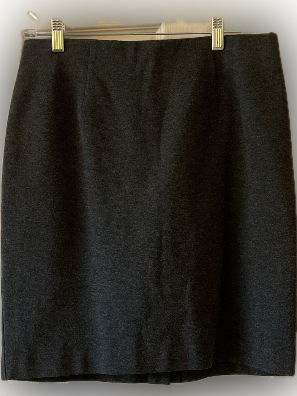 J. Jill Charcoal Gray Ponte Knit Pencil Skirt Size Small 3% Spandex Washable
